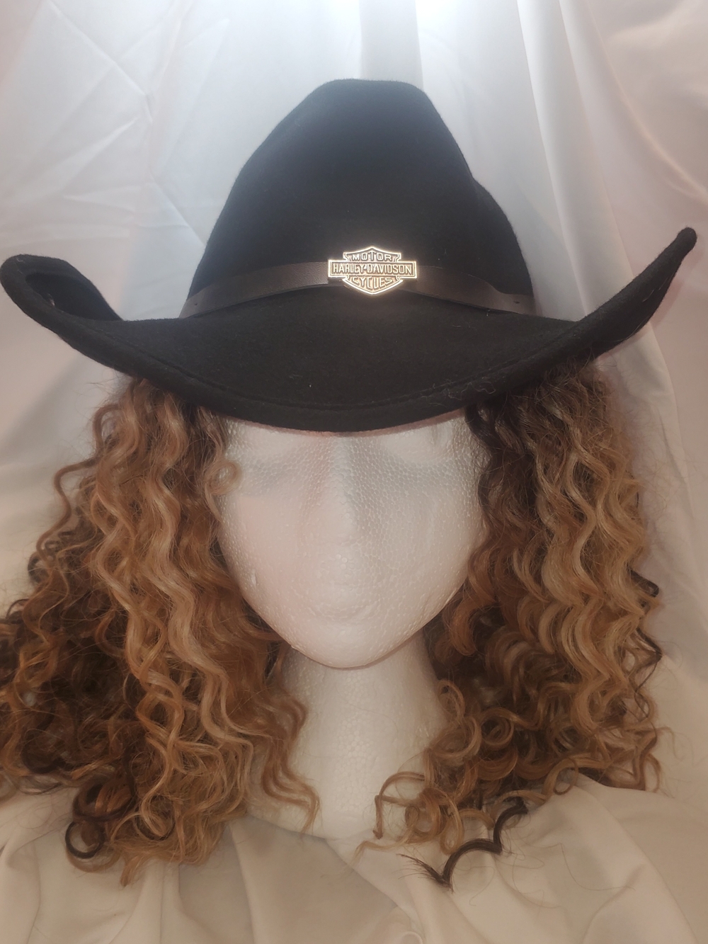 Harley-Davidson Black Wool Cowboy Hat Size Medium